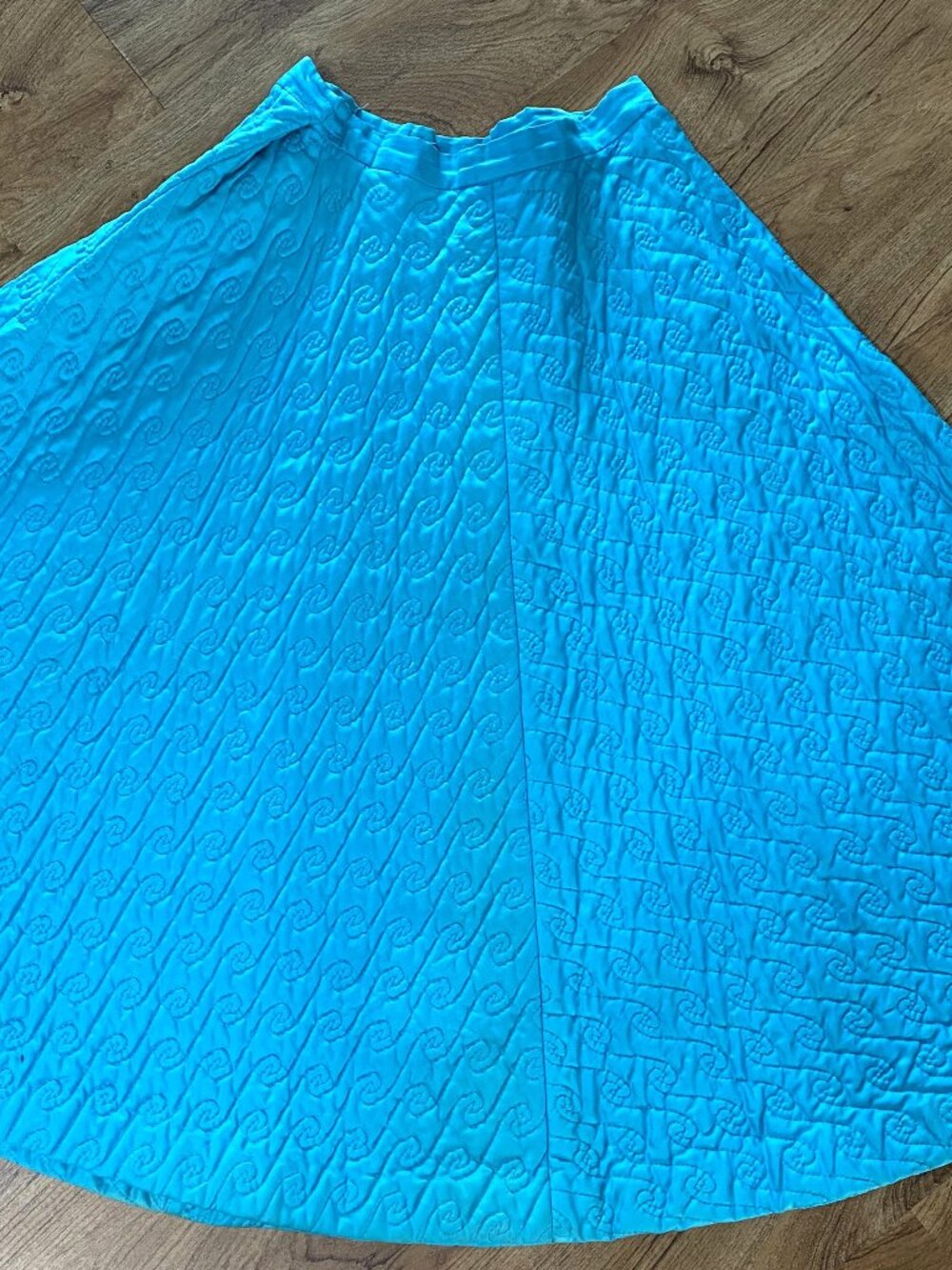 Vintage 1950's Aqua NARDIS OF DALLAS Swirl Design Cicrle Skirt-S/M